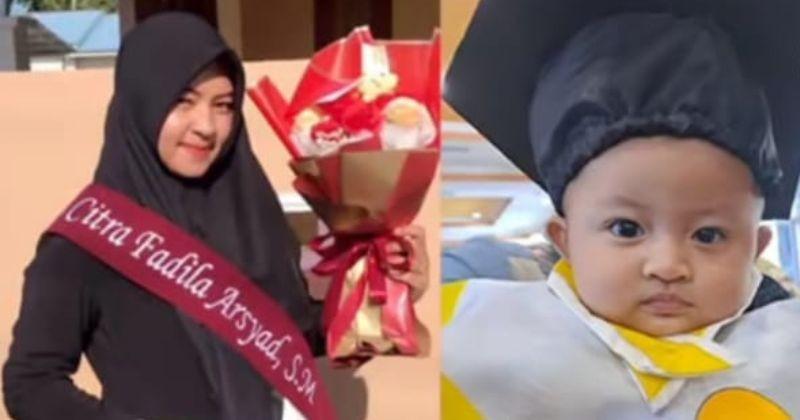 Momen Bayi 4 Bulan Wakili Wisuda Ibunya Yang Meninggal Popmama