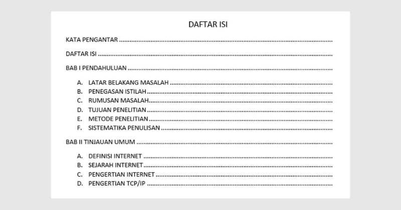 Cara Membuat Daftar Isi Makalah Dengan Rapi Dan Contohnya | Popmama.com ...