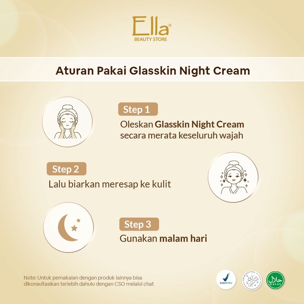 Review Ella Skincare Glass Skin Night Cream dan Harga