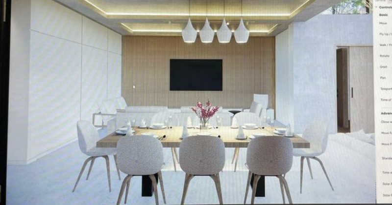 7. Living and dining area berikan kesan hangat