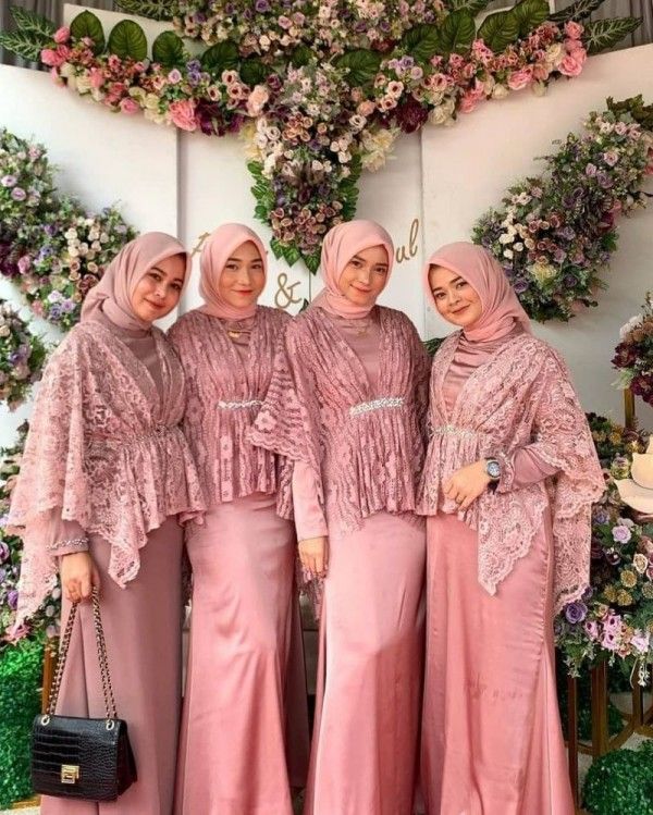 Model Baju Bridesmaid Satin Hijab Dresses Images 2022