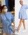 6. Nagita Slavina tampil ceria mini dress berwarna biru