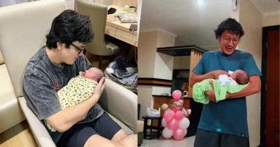 13 Foto Bayi Artis Digendong Papa saat Baru Lahir, Gemas