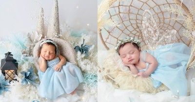 7 Foto Newborn Photoshoot Bayi Artis Pakai Gaun, bak Putri Kerajaan