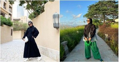 10 Inspirasi OOTD dengan Hijab Warna Hitam dari para Seleb