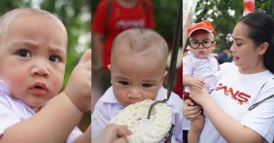 9 Foto Rayyanza Jadi Anak SD dan Ikut Lomba Makan Kerupuk, Gemas!