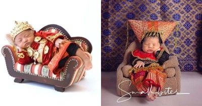 7 Newborn Photoshoot Bayi Artis Pakai Baju Adat Sumatera, Gemas