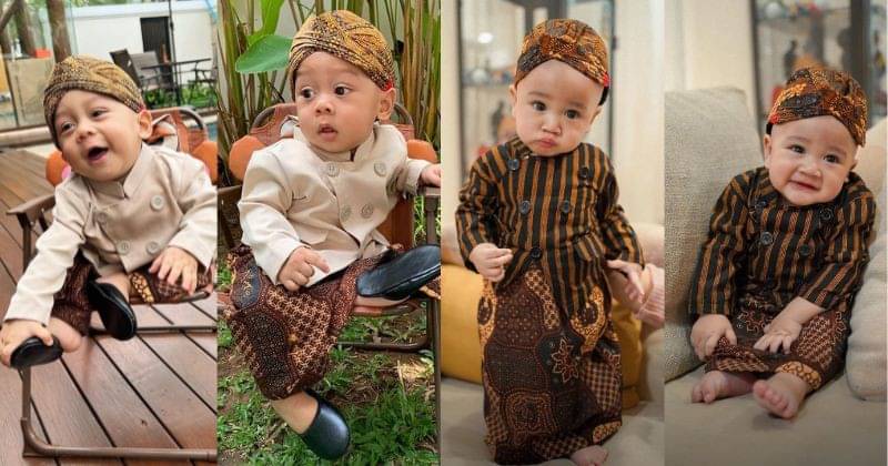 Foto Adu Gaya Rayyanza & Baby Leslar Pakai Baju Adat, Gemas! | Popmama.com