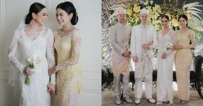 7 Potret Maudy Ayunda Berkebaya Kuning Pernikahan Adiknya, Anggun