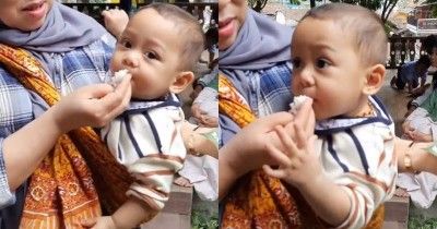 Heboh Video Baby Leslar Ha Makan Nasi Garam, Tuai Pro Kontra