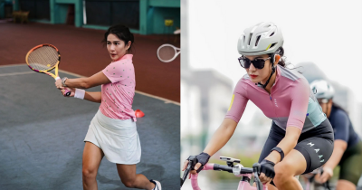 7 Gaya Dian Sastro Berolahraga, Menawan Pakai Baju Tenis hingga Sepeda