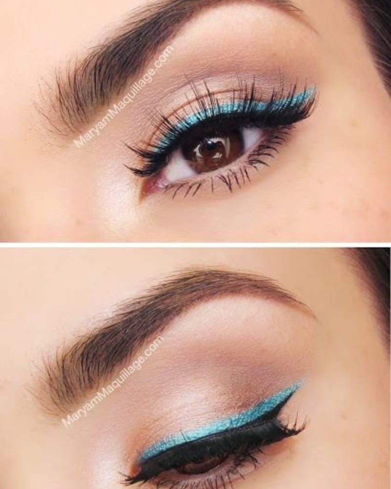 1. Coral & Turquoise look 