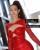 4. Lady in red, Bunda Corla kenakan dress nyentrik warna merah merona