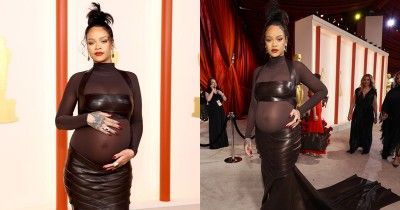7 Foto Rihanna Pamer Baby Bump Red Carpet Oscar 2023, Tampil Seksi